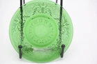 Set of 7 Vintage Sandwich Oatmeal Forest Green glass plate Anchor Hocking