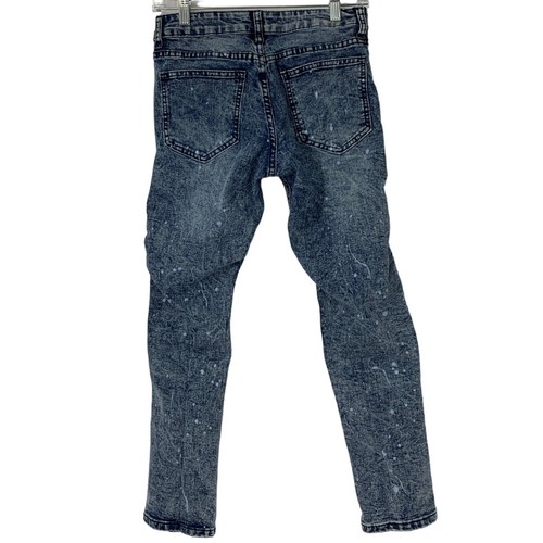 Trestles Boys Youth Moto Jeans Pleat Paint Detail Skinny Size 14 Skater 4053 EUC - Picture 5 of 8