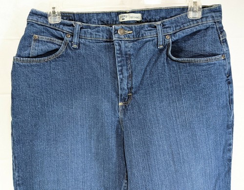 RIDERS by LEE Womens Dark Wash High Rise Relaxed Straight Leg Stretch Jean sz 16 - Picture 4 of 9