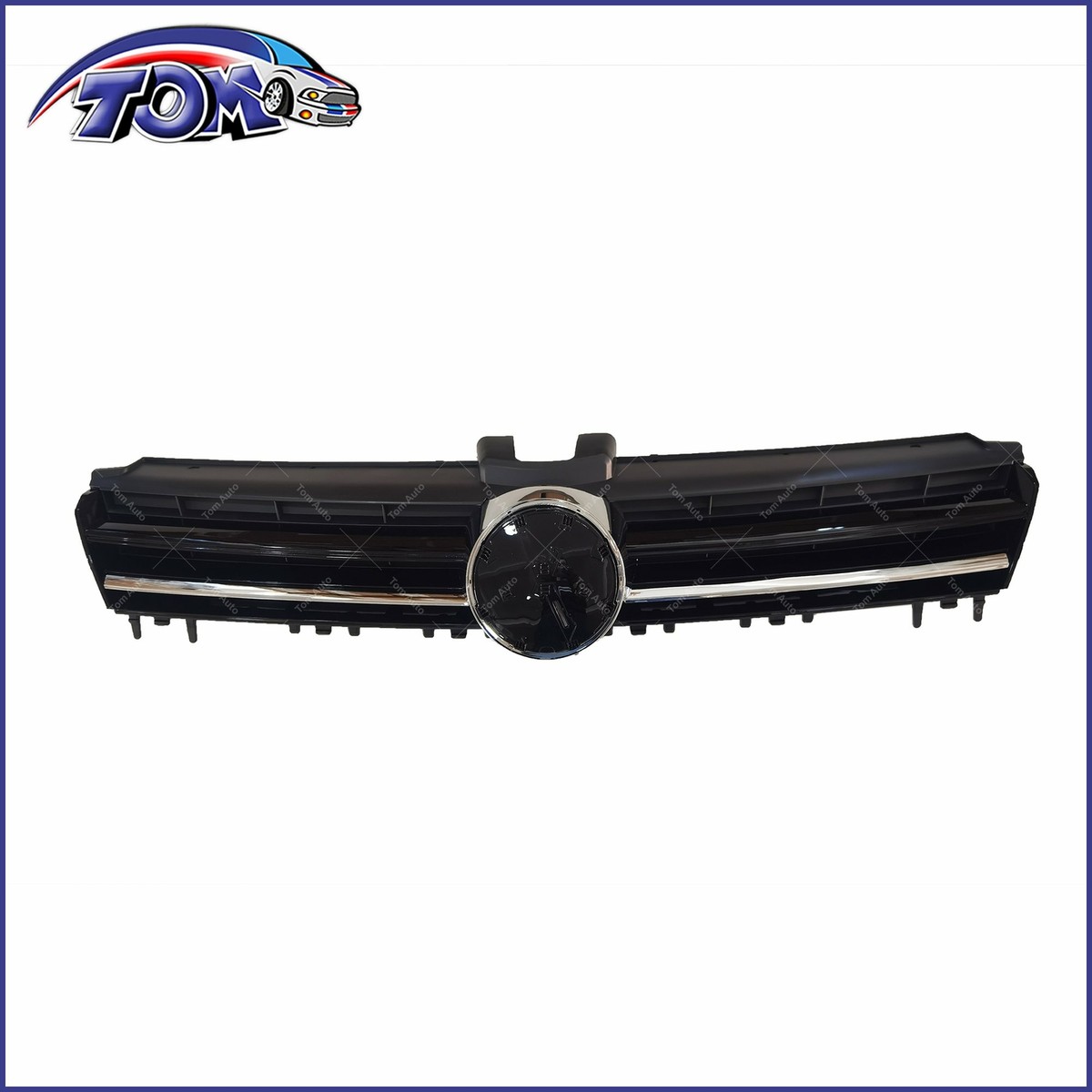 Textured Black Grille With Chrome Trim For 2015-2017 VW MK7 Golf/GTI/Sportwagen