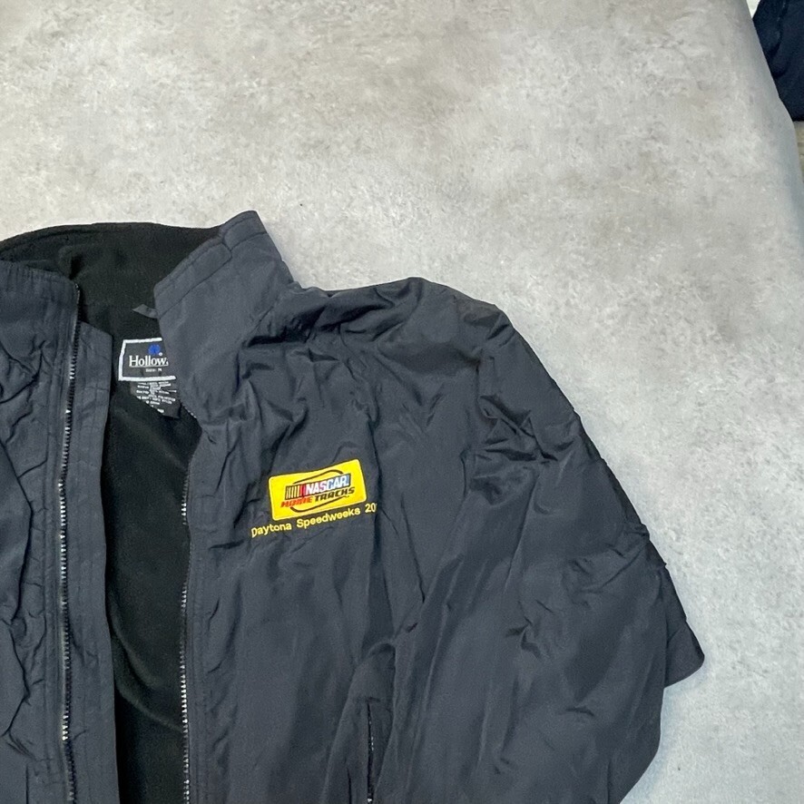 Nascar Daytona Speedway Jacket Mens Medium 2009 Y2K Vintage Bomber Coat, Black image 2