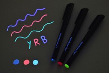 DirectGlow Invisible UV Glow Blacklight Reactive Ink Marker Pen Blue Red Yellow