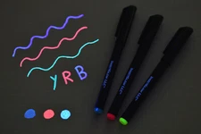DirectGlow Invisible UV Glow Blacklight Reactive Ink Marker Pen Blue Red Yellow