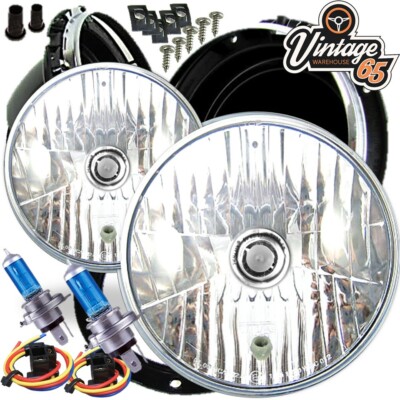 Morris Minor 7 '' Umwandlung Beam Ovp Kristall Xenon Halogen Scheinwerfer Set