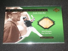 MIKE HAMPTON METS LEGEND 2001 UD OVATION CERTIFIED AUTHENTIC GAME USED BAT CARD