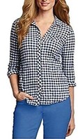 Bluse Karobluse Von Eddie Bauer - Blau Kariert Gr. Xl Neu