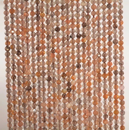 2MM MULTI COLOR SUNSTONE GEMSTONE MICRO FACETED ROUND LOOSE BEADS 15.5" - Picture 1 of 4