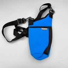 Neoprene Blue Water Bottle Holder & Insulating Carrier Bag w/ Phone Case Pocket