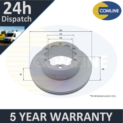 Fits VW Crafter Man TGE 2.0 TDi Electric Comline Rear Brake Disc #1 2N0615601A