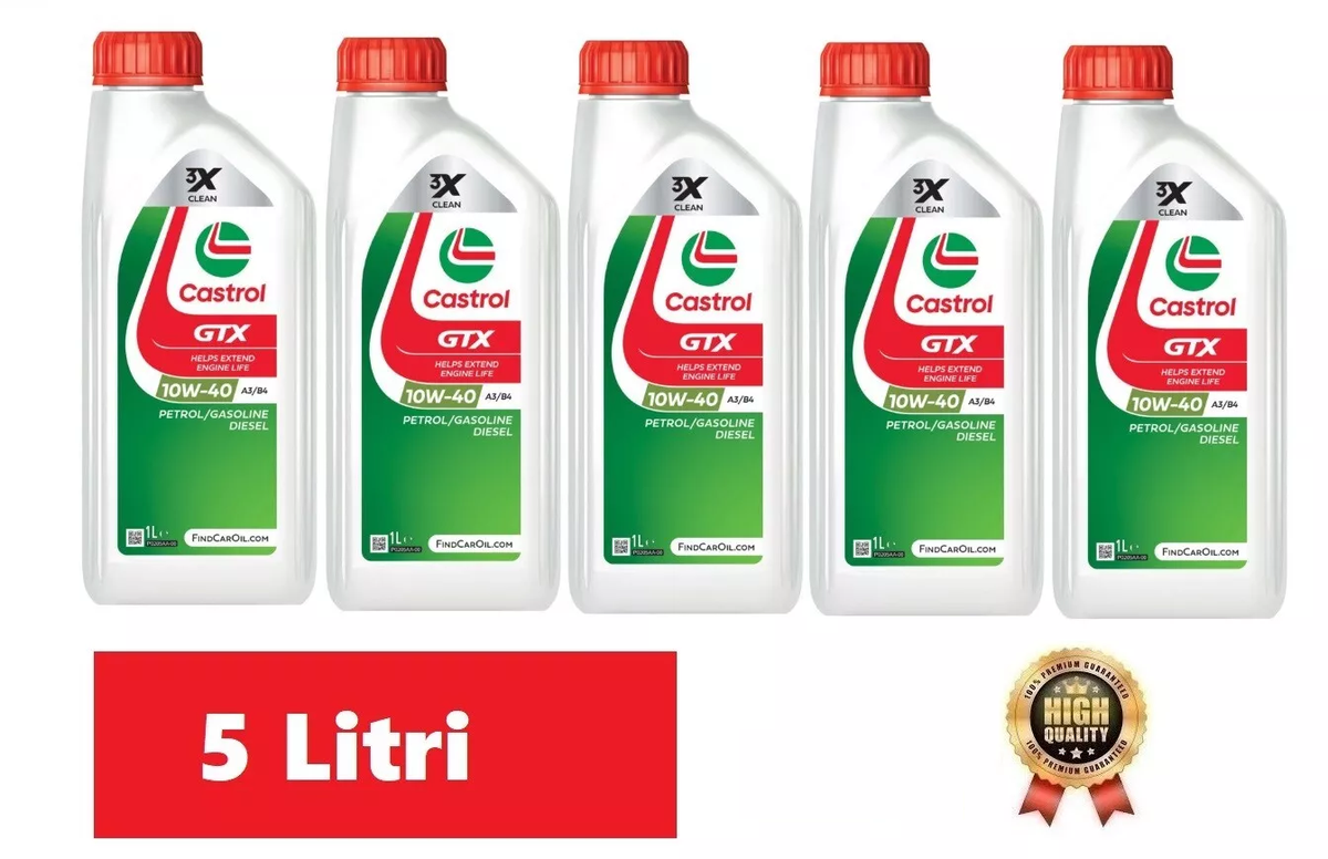Castrol OLIO MOTORE CASTROL GTX 10W40 1L A3/B4 3X CLEAN - Foto 3