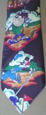 1993 Looney Tunes Mania GOLF poly Neck TIE Necktie