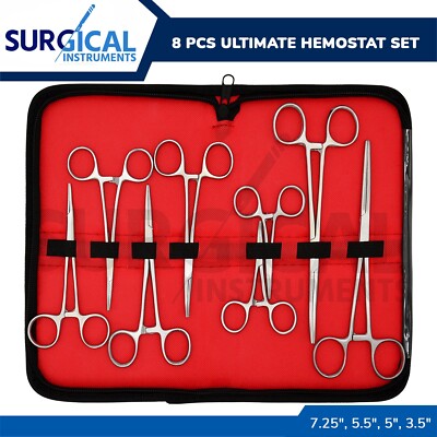 Ultimate Hemostat Set, 8 Pcs Ideal for hobby tool, electronics, KIT-4 German G