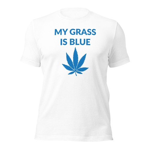 MY GRASS IS BLUE T-Shirt Lynyrd Skynyrd Street Survivors Pot Leaf Cannabis Weed - Picture 1 of 29