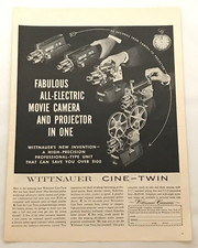 1958 Wittnauer Cine-Twin Vintage Print Ad Movie Camera And Projector In One Fab