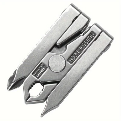 SWISS+TECH Stainless Steel 6-in-1 Key Chain Multi Tool Every Day Carry EDC Tool