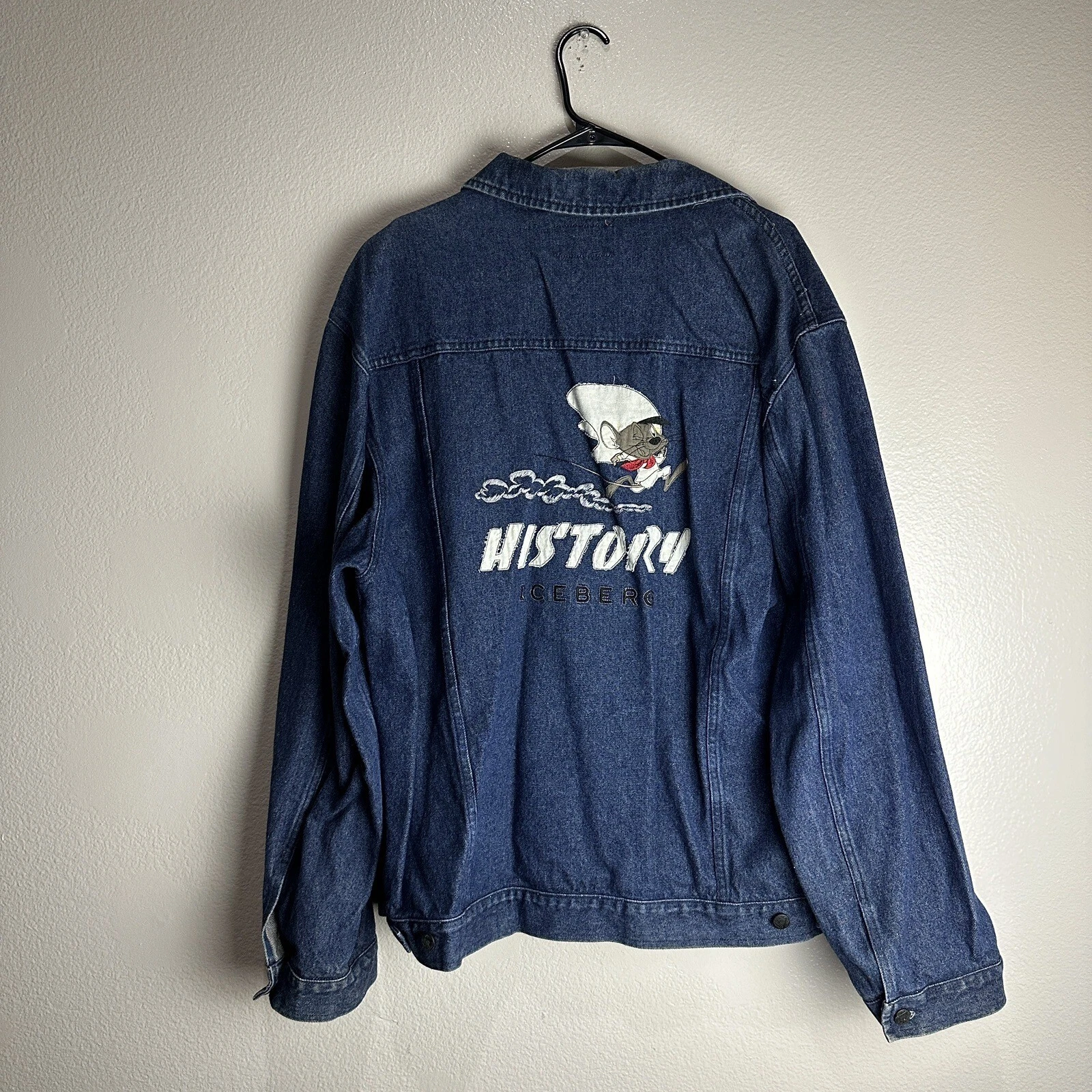 Iceberg History Denim Jacket Speedy Gonzales Embroidered Streetwear Size 3XL Y2K