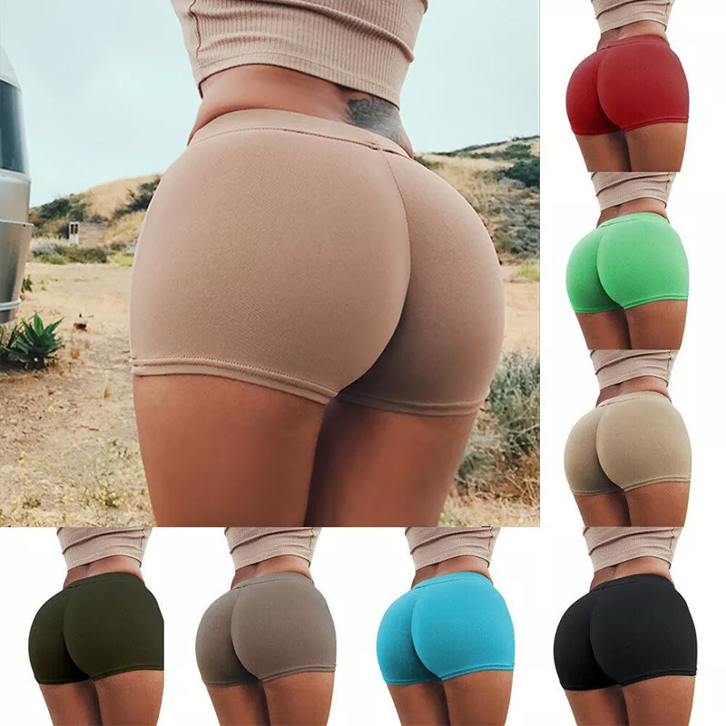 Women Sports Yoga Shorts Push Up Ruched Gym Workout Fitness Casual Hot Pants