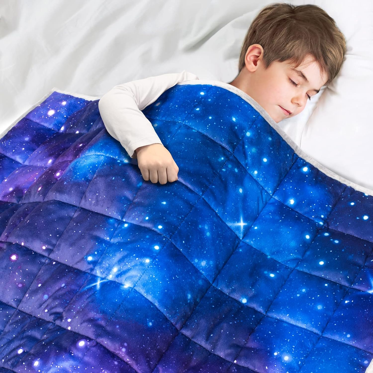 7Lbs Weighted Blanket, 41 X 60 Inches, Printing Heavy Blanket 7 Pounds for Child-image