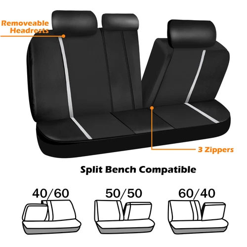 Car Seat Covers Full Set For Toyota 5-Seats Leather Front Rear Split Cover US - Bild 5 von 7