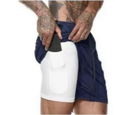 Shorts Compressione Uomo Pantaloncini Running Uomo 2 In 1 - Shorts Con Fodera Interna E Tasca Telefono Shorts 2 In 1 - Foto 4