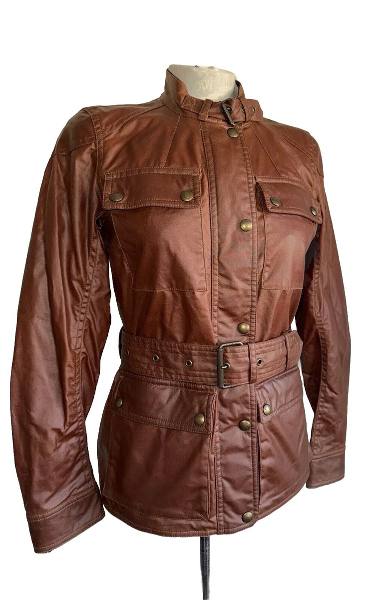 Belstaff Roadmaster 1981 Jacket Womens 38 Waxed Cotton Brown