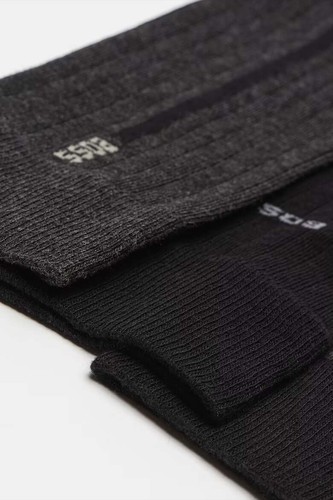 Paquete de 3 calcetines Boss Fine Rib Crew - negros/grises/carbón - Imagen 3 de 6