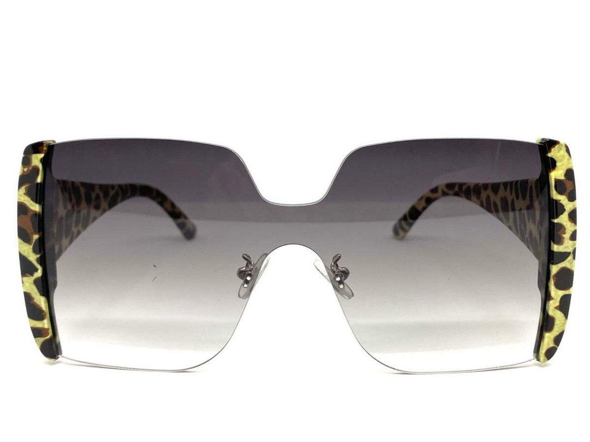 RIO LEOPARD GRADIENT RETRO OVERSIZED SHADES *NWT* Leopard Print Gradient Sunglasses For Men, PC Frame,... From  main image 2