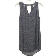 Old Navy Sleeveless Tank Dress Blue White Medium Petite 100% Rayon