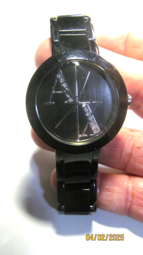 NEW AX ARMANI EXCHANGE SILVER BLACK STEEL WATCH #AX4056 NICE!