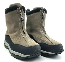 L.L. Bean 05455 Gray Leather Suede Zip Up Comfy Boots Women s Size 10M