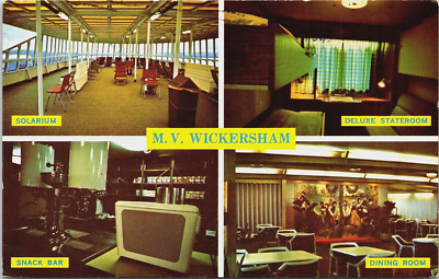 Postcard Anchorage Alaska On Board MV Wickersham Ferry Posted  1973