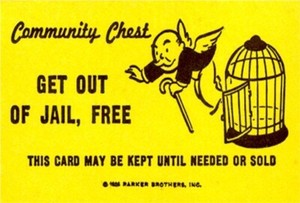 Vintage Monopoly Community Chest Get Out Of Jail Free Card Fridge Magnet New Ebay