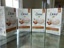 Lot of 4 Dove Soap Moisturizing Cream Shea Butter Vanilla Scent 6-Pack