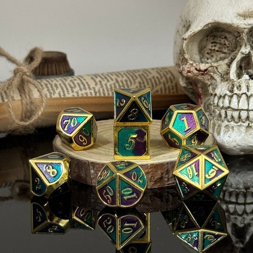 Metal dice set, board game multi-sided dice dnd Dungeons and Dragons, solid dice - Picture 11 of 72