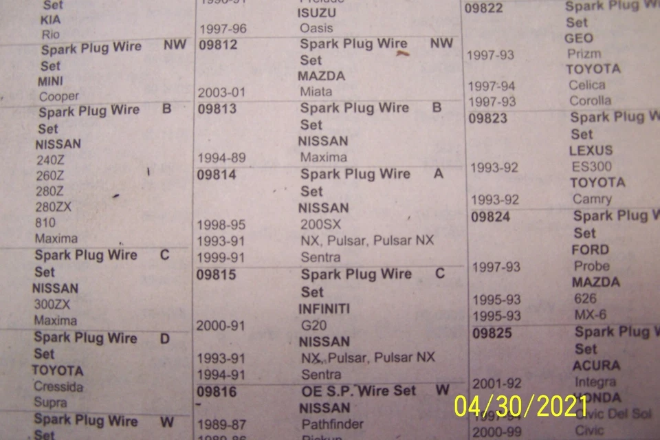 CABLES ENCHUFE SILICONA BOSCH 09815 SE ADAPTA A INFINITI G20 92-00 NISSAN, NX PULSAR SENTRA Foto 3 de 3