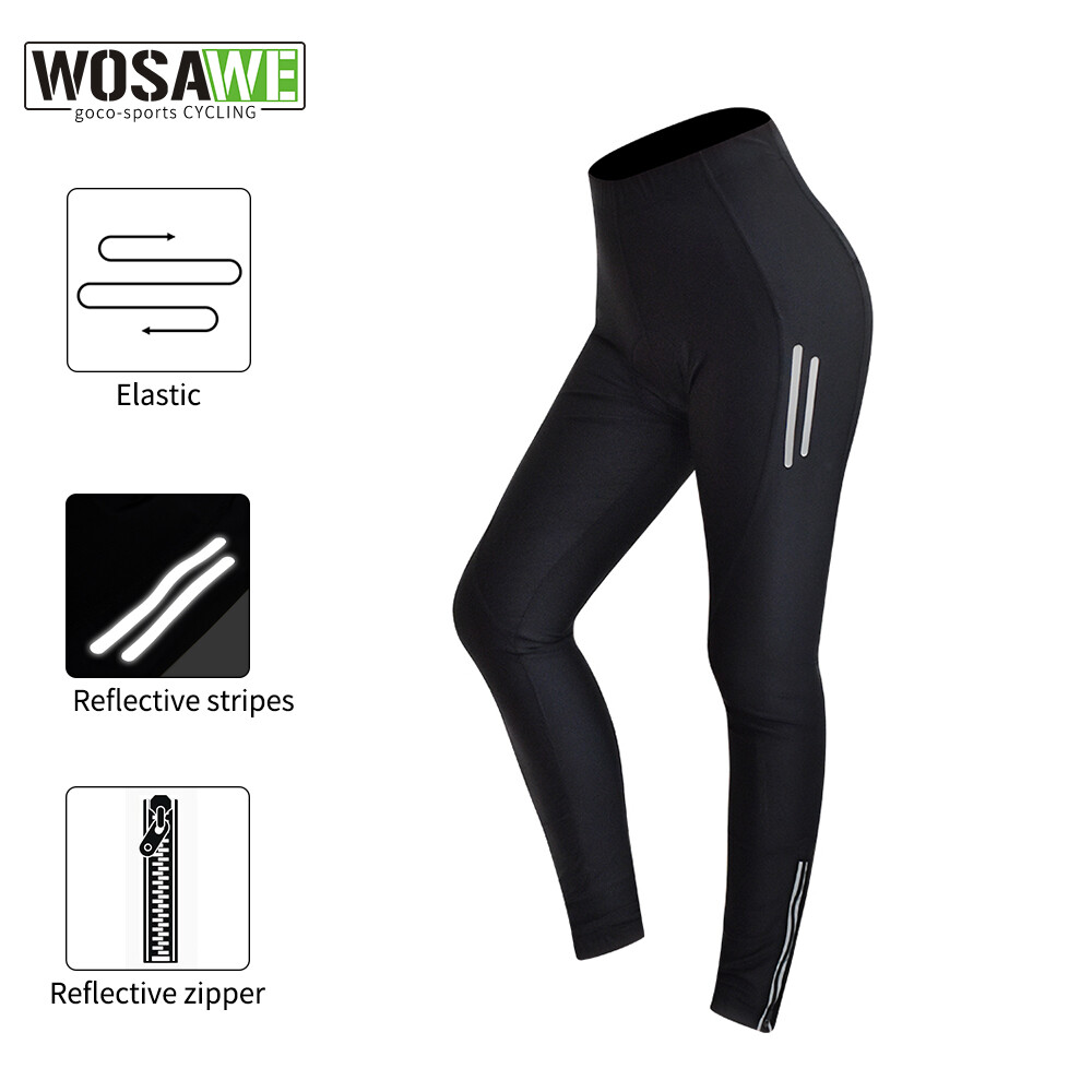 WOSAWE Women's Cycling Pants Gel Padded Bike Tights Reflective