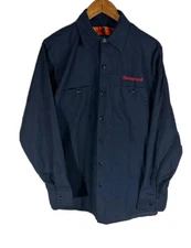 Honeywell Men’s Red Kap Uniform Button Up Long Sleeve Work Shirt Size Medium