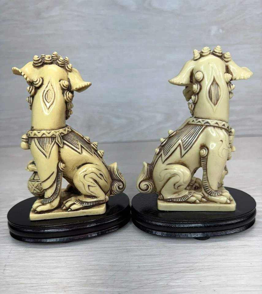 Estatuillas FOO DOG de colección - macho y hembra - 5 1/2" de alto - hechas en Taiwán Foto 3 de 4