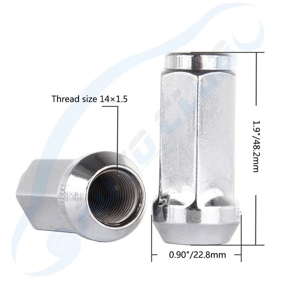 24 Chrome 14X1.5 Lug Nut Fits Chevrole Silverado GMC Sierra 1500 Tahoe Avalanche Foto 4 de 4