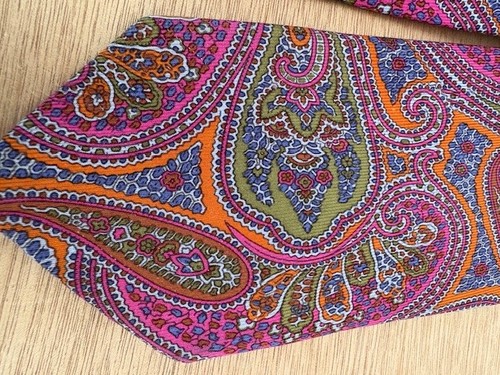 Robert Talbott Silk Paisley Necktie - Red, Blue, Green