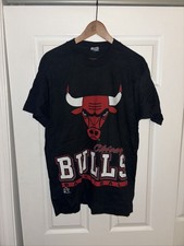 Vintage Chicago Bulls Salem Sportswear Single Stitch 90  s T-Shirt Size L Black