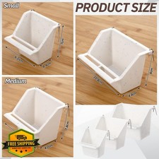 LemonRoad 3 Pcs Bird Cage Feeders Waterer Food Bowl Milky White