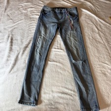 Lucky Brand Zoe Skinny Distressed Light Wash Jeans Size 12 Girls 2221