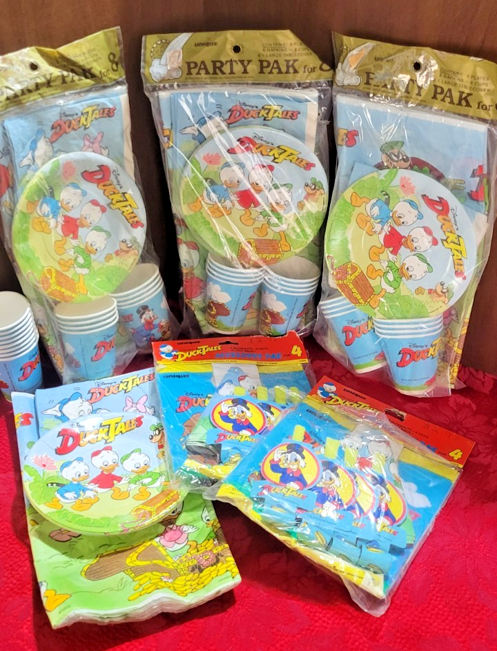 VIntage 1980s Duck Tales Birthday Party Supply Pack Plates Napkins Cups
