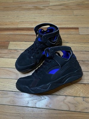 Nike Air Flight Huarache '' Black Lyon Blue'' Sz 8.5 PREOWNED 705005-002
