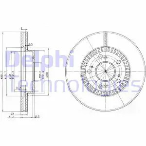 DELPHI BG3720 Disco freno ventilato, Oleato - Immagine 2