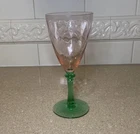 Tiffin Franciscan in Watermelon - Vaseline / Uranium Depression Wine Glass
