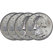 Silver Washington Quarters ($1 Face Value - Circulated)