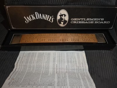Vintage Jack Daniels Cribbage Board Whiskey Oak Barrel Stave Original Box 70s