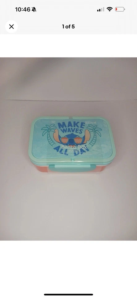 Fiambrera Disney STITCH Bento Tapa Cierre a Presión Doble Compartimento (Caja de Paquete) Foto 2 de 4